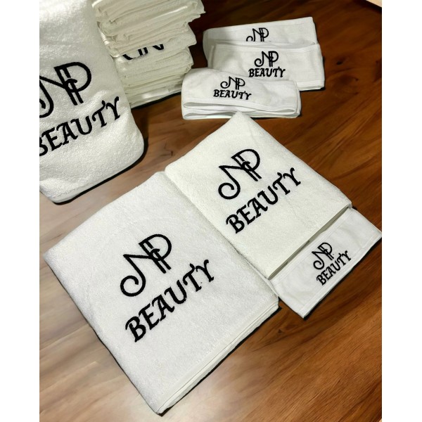 Güzellik Merkezi Havlu Seti - Beyaz Renk - Logo Nakışlı Fiyatları